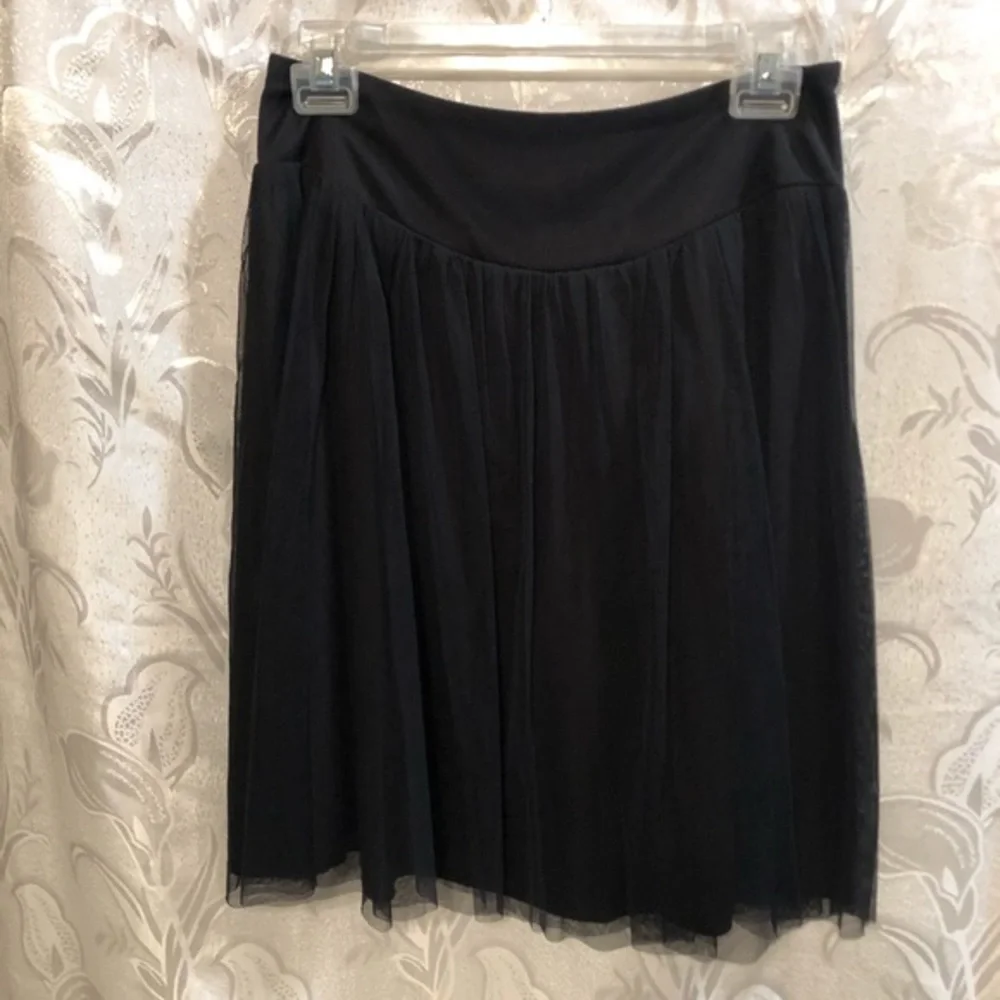 Necessary Objects Black Mini Skirt w/Sheer Overlay